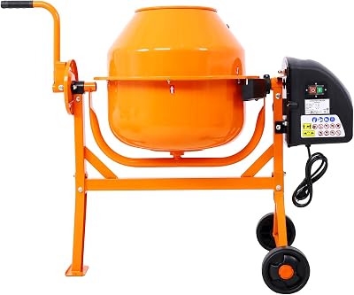 Portable Electric Cement Mixer with Wheel Stand