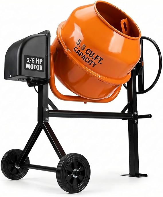 5.5 Cu Ft Heavy Duty Electric Concrete Mixer
